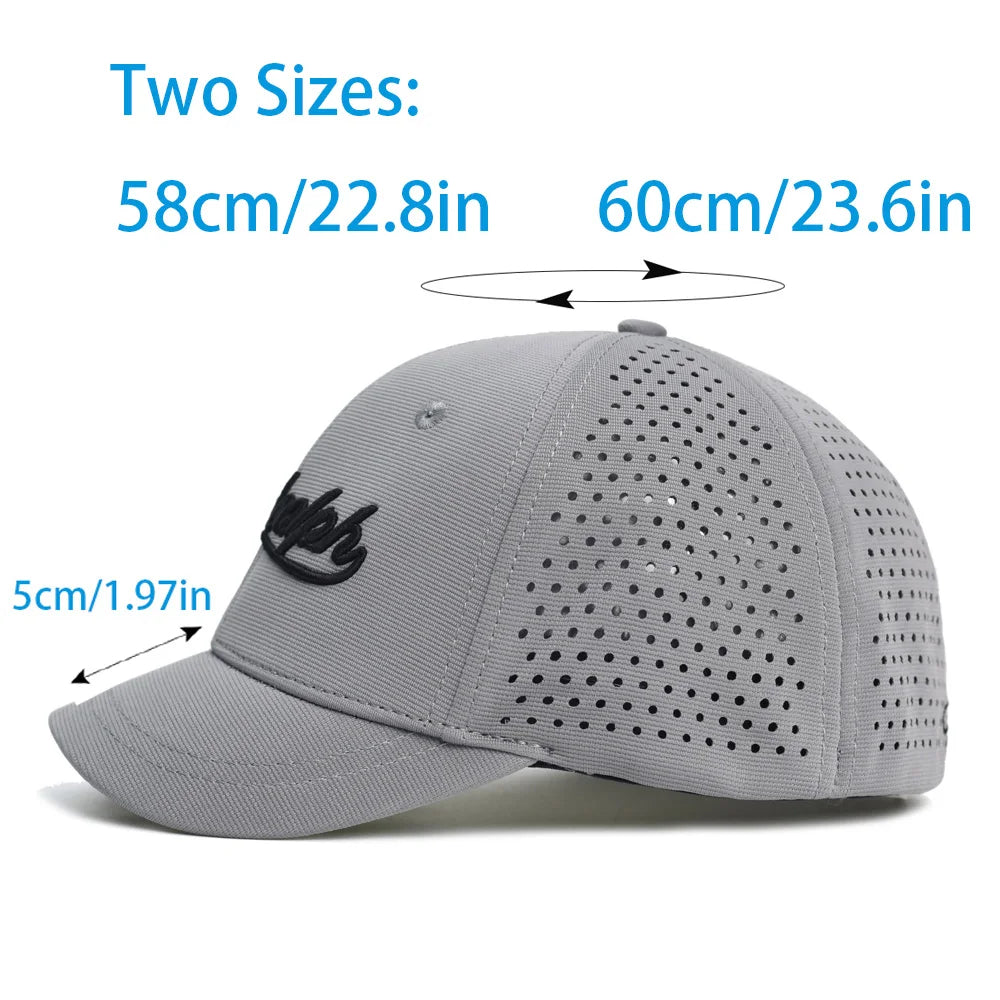 Casquette de baseball à mailles, à visière courte, dos fermé, pour homme et femme, respirante, à fermeture à pression, ajustée, style « dad hat », réglable, unie, style « trucker »