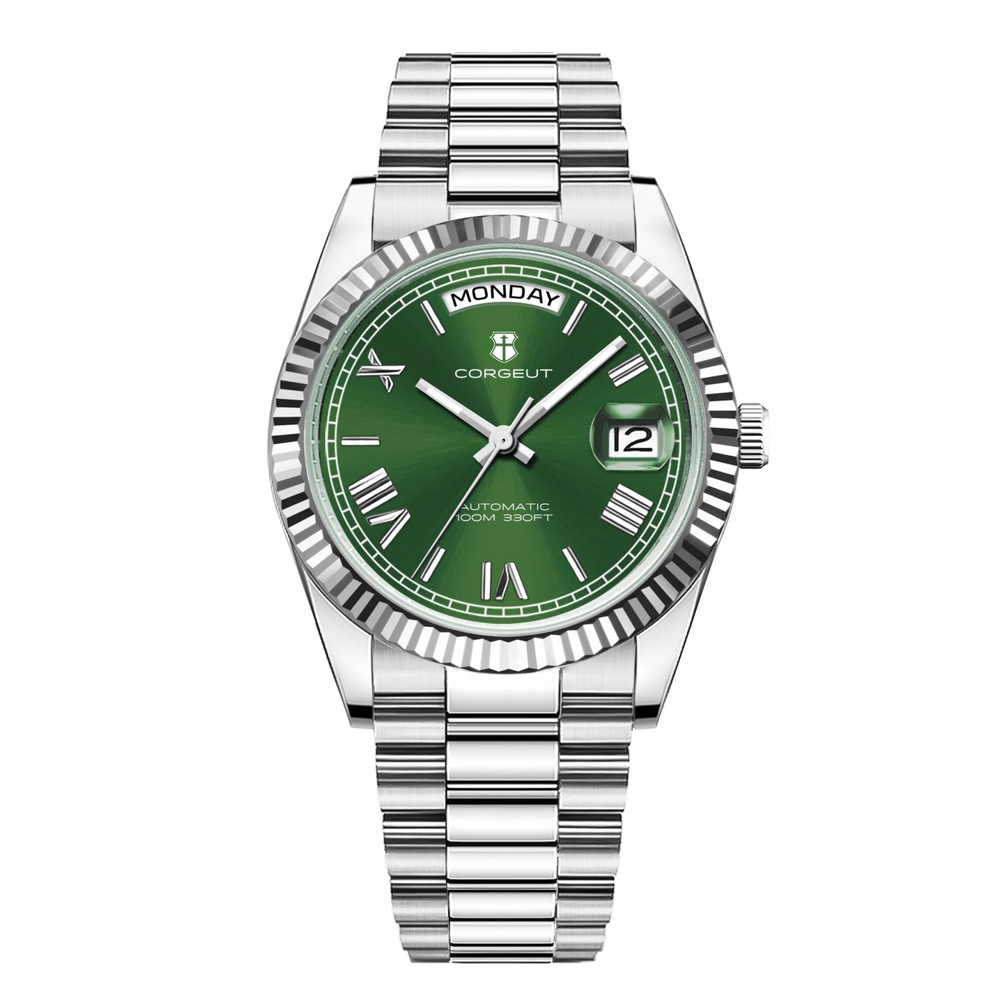 39mm Men Corgeut Logo/Name NH36 Automatic Mechanical Relogio Masculino Sapphire Glass Luminous Waterproof Wristwatch