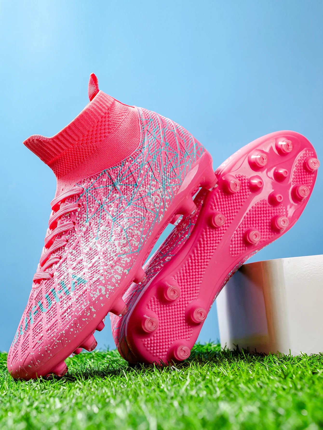 AG /FG Athletic Soccer cleats PU Fabric Comfort Upper TPU Anti-slip Long Studs Sole Reliable Quality Adult Kids Training Shoes