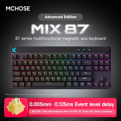 MCHOSE MIX87 Wired Gaming Keyboard Magnetic Switch Keyboard 8K+256K Esport 0.08ms Low Latency E-Sports Custom Gamer Accessories