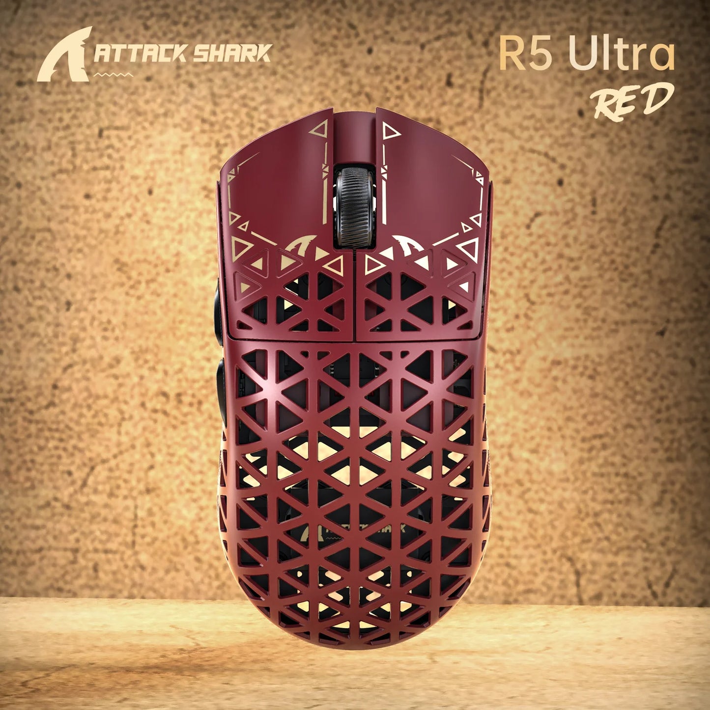 Rato Gaming Sem Fios ATTACK SHARK R5 ULTRA - Polling 8K, Sensor PAW3950MAX, 42,000 DPI, Fibra de Carbono Ultraligeira para Esports Profissionais