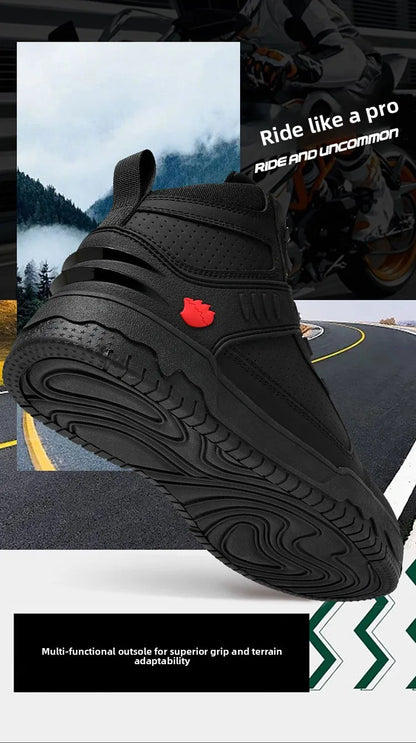 Motorcycle Boots Men Biker Shoes Moto Sneaker Microfiber Leather Adventure Motocross Shoes Anti-slip Motorcycle Equipment