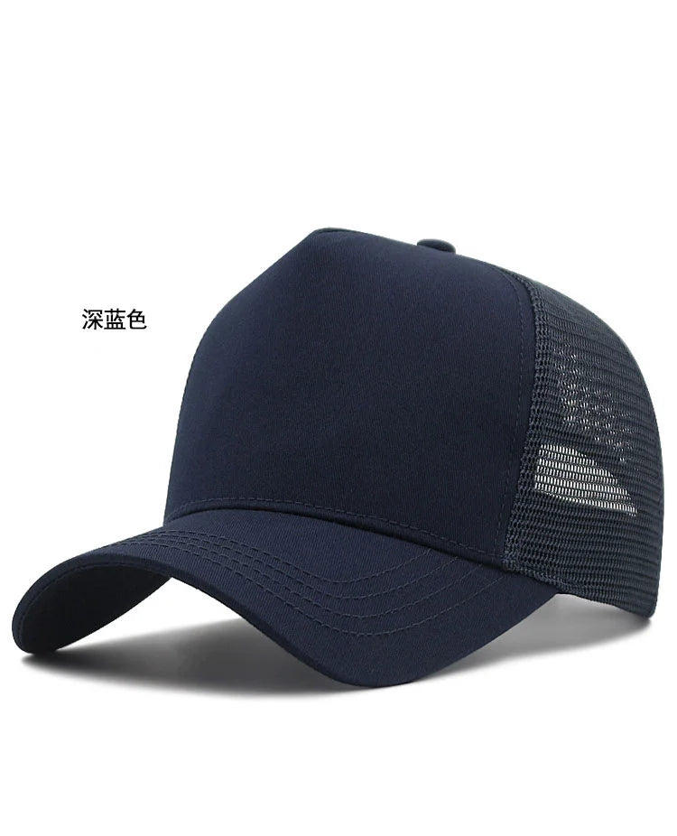 Casquette de camionneur en coton pour adulte, casquettes de soleil en maille pour femme, grandes casquettes pour homme, casquettes de baseball grande taille, 55-60 cm, 60-65 cm