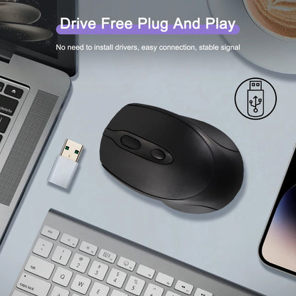 Rato sem fios compatível com Bluetooth 2.4G recarregável, rato de computador USB silencioso para gaming, para PC, portátil, MacBook e tablet