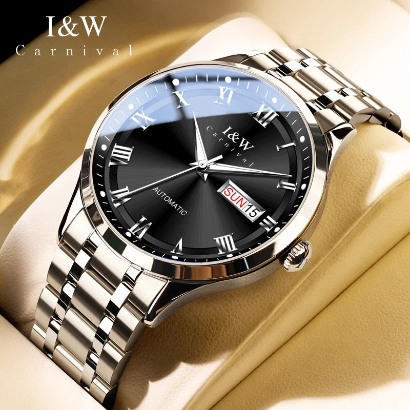 Carnival Brand High-end Series I&W Mechanical Watches Luxury Sapphire MIYOTA Movement Automatic Watches HD Luminous Reloj Hombre