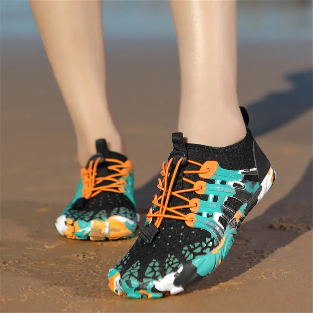 Men Women Water shoes Upstream Wading Swimming Barefoot Five Fingers Aqua Shoes Colorful Beach Seaside Light Unisex Sneakers New