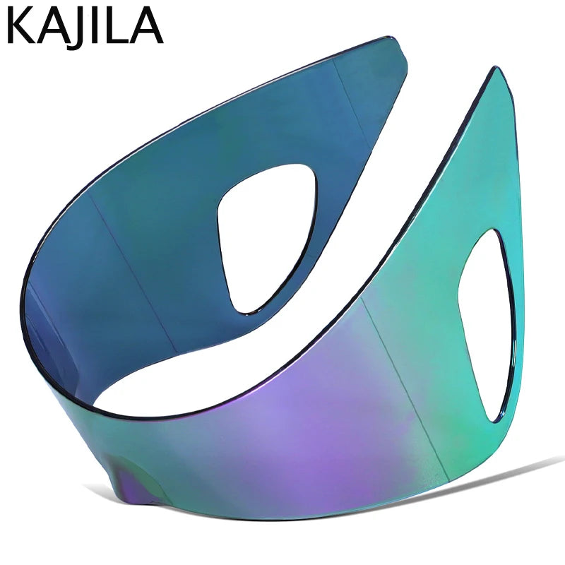 Oversized One-Piece Shield Punk Sunglasses Women 2026 Luxury Brand Sports Rimless Windproof Mask Sun Glasses Wrap Around Eyewear