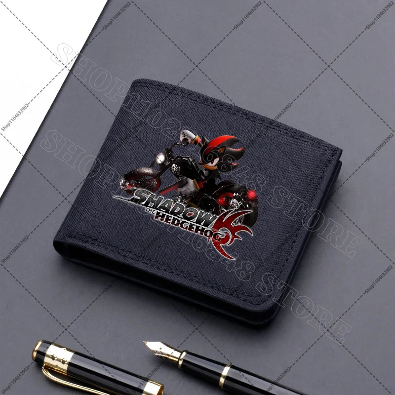 Sonics Mens Purses Men Wallets Cartoon Anime Graphic Print Cute Purse Portable Large Capacity Card Packs Birthday Party Gifts