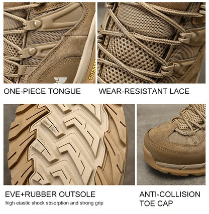 HIKEUP Non-slip Wear Resistant Outdoor Hiking Shoes Breathable Splashproof Climbing Men Sneaker Trekking Tourism Mountain Shoes