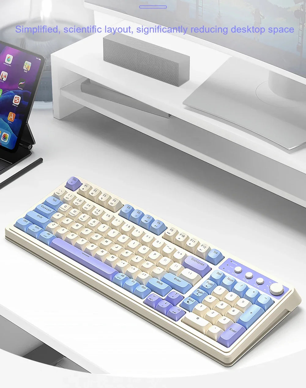 AULA S99 Spider Keyboard Membrane Keyboard Wireless Bluetooth Wired Three Mode RGB Gamer Keyboards Office Typing Mute 99 Keys