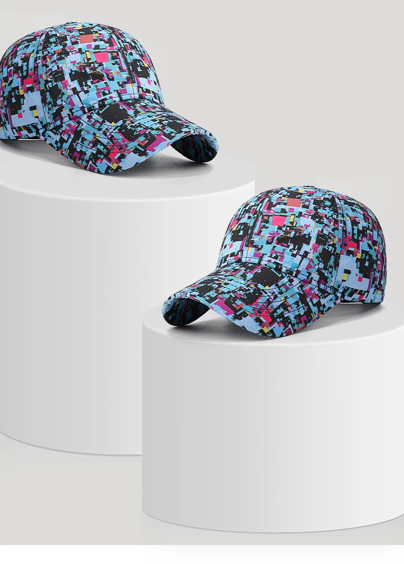 Sommar-graffiti-lysande basebollkeps, unisex, utomhus-solskyddskeps, modekeps, sportkeps, avslappnad keps med duckbill-form