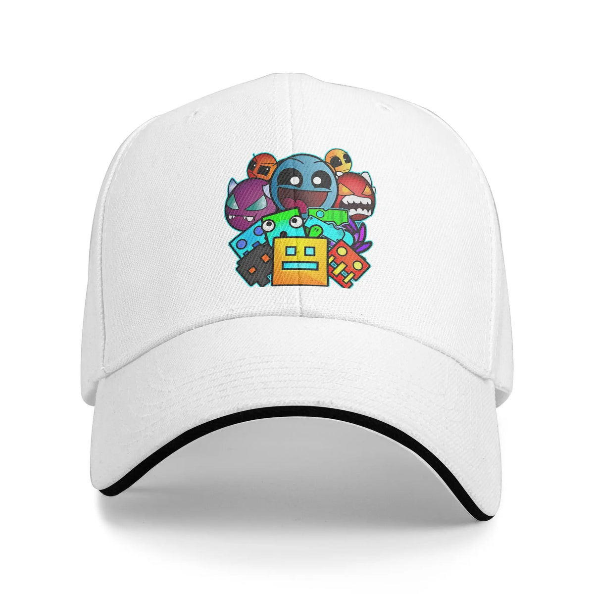 Geometry Game Dash Baseballkeps Casual Oblockerad Nivå Sandwichhatt för män och kvinnor Andningsbar huvudbonad för aktiviteter