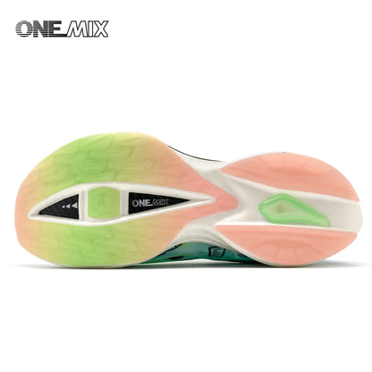 ONEMIX New Nylon Carbon Board Marathon Running Racing Shoes Shock-relief Professional Stable Support Ultra-light Rebound Sneaker