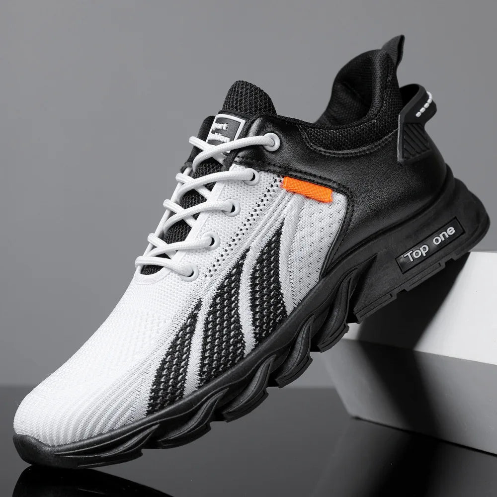 Modieuze herensneakers, casual schoenen van mesh, herenschoenen met veters, lichtgewicht gevulkaniseerde schoenen, wandelsneakers, Zapatillas Hombre