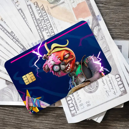 Autocolantes de cartões de jogo Fortnite Cuddle Team Leader para cartões bancários, película protetora impermeável, presente surpresa
