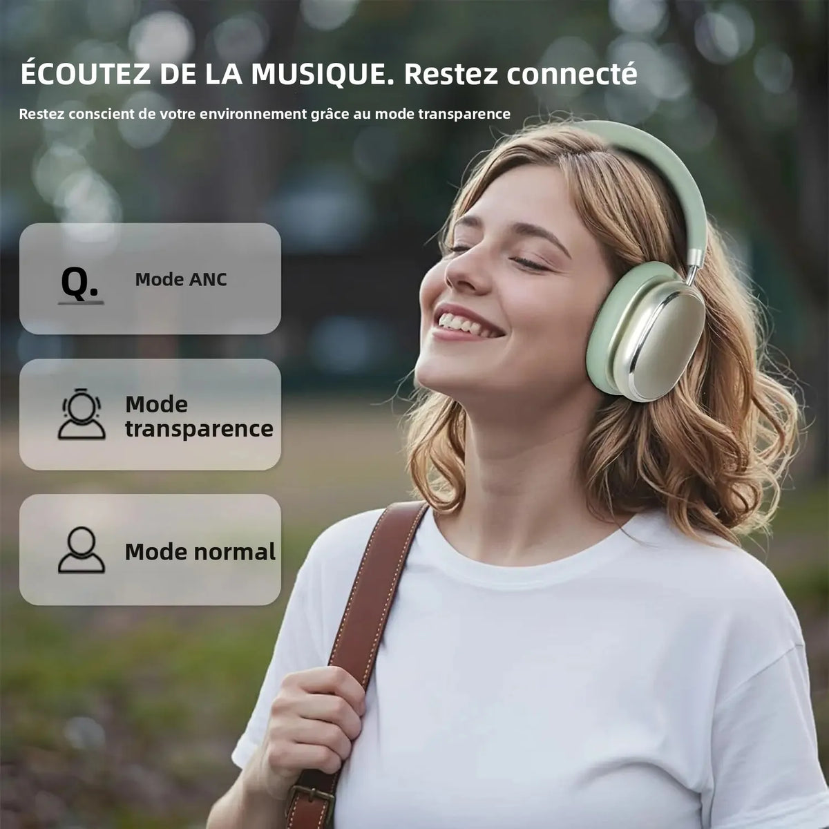 NC95 Hybrid Active Noise Cancelling Headphones Wireless Bluetooth 6.0 Over Ear Headphones with 65H Playtime, Hi-Res Audio, Knob Control
