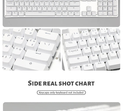 104 Teclas Keycaps Retroiluminadas Coreano Francês Russo Espanhol Alemão para Teclado Mecânico com Switch MX, Perfil OEM, Teclas ABS DIY