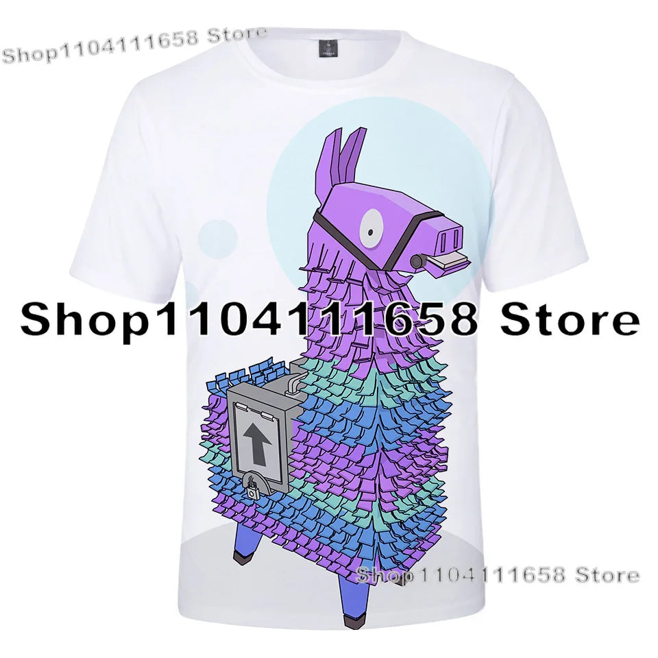 T-shirt Banana Peely para mulher, criança e homem, inspirado em F-Fortnite — T-shirt 3D estampada Battle Royale, top de verão, presente de aniversário
