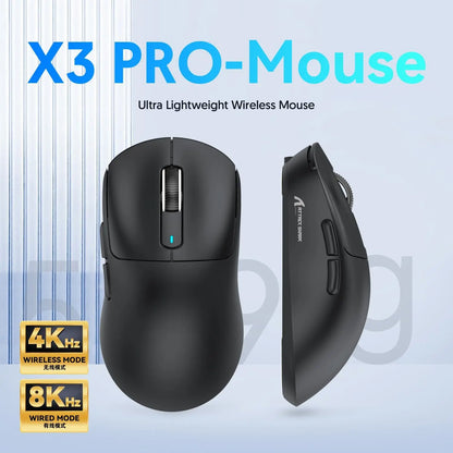 Attack Shark X3/X3 Pro Wireless Gaming Mouse, 26K DPI PixArt PAW3395, Tri-Mode Bluetooth 5.2/2.4G/Wired, 49g Ultralight Gaming Mouse for PC