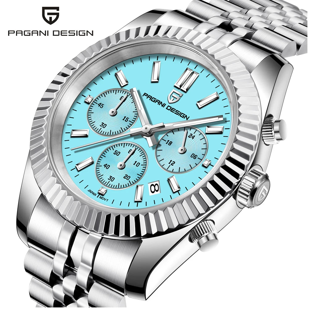 PAGANI DESIGN 2025 New VD53 luxury men quartz watch 40MM stainless steel sapphire waterproof 50m luminous C3 relojes para hombre