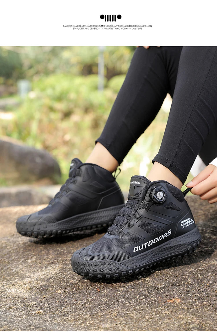 CAMSSOO Hiking Shoes Men Snow boots Outdoor Sports Climbing Shoes women Trekking Sneakers ankle boots hunting shoes travel boots