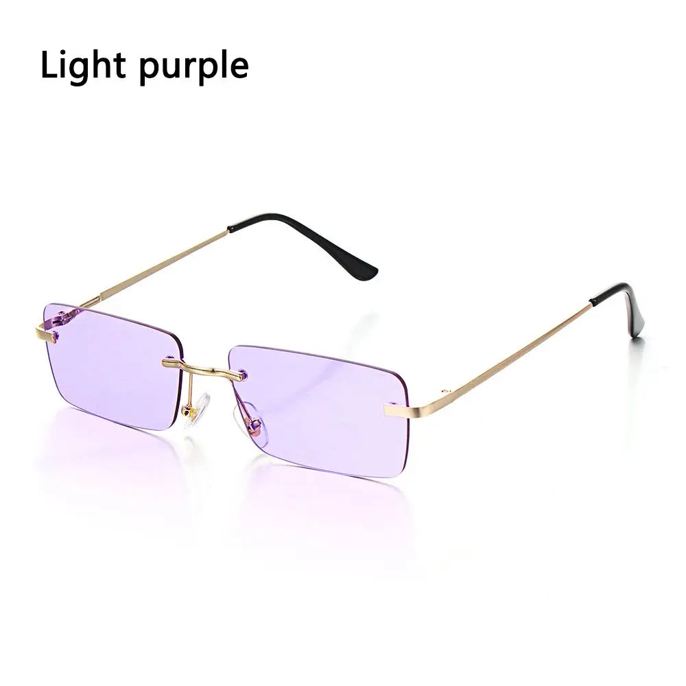 Fashion Rimless Rectangle Sunglasses Women Luxury Design Sun Glasses Ladies Retro Gradient Eyewear Summer UV400 Sun Shades