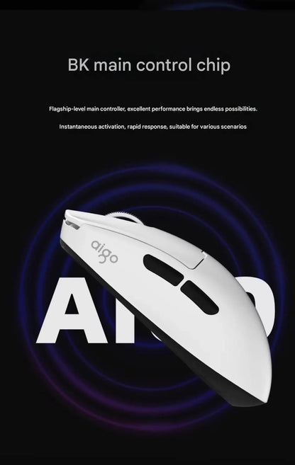 Aigo GM80 PLUS PRO Wireless Gaming Mouse, Bluetooth PAW3395/PAW3311 Lightweight Three-Mode Gaming Mouse with 1000Hz Polling Rate