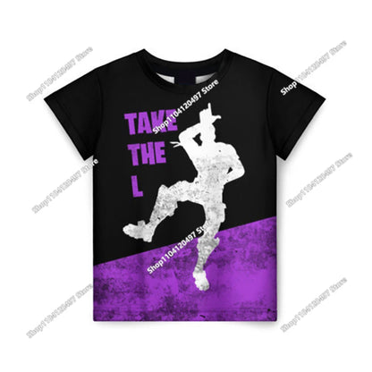 Fortnite Adult Children's Clothing 3D Digital Printing Loose Large Size Short-sleeved T-shirt Kids Summer Tee Tops