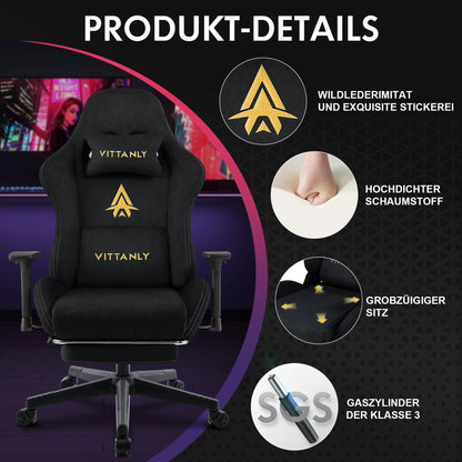 Kitinjoy High Quality Gaming Chair With Footrest Support Height Adjustable for Unisex Comfortable Office Chair Computer Chair