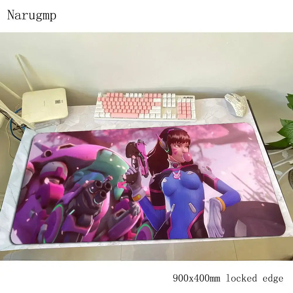 Tapete de rato Overwatch de aniversário, tapete para computador 900x400x3mm, tapete de rato gaming grande, presente para rato e teclado, jogos PC gamer, secretária