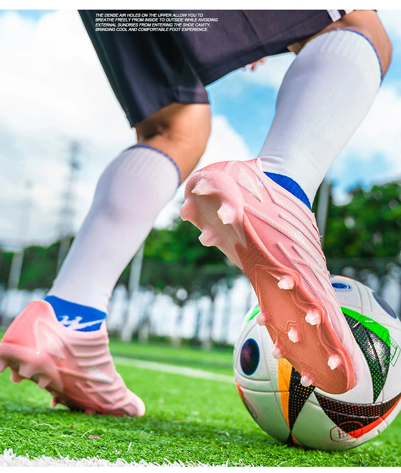 Double Star Adult Youth AG Soccer Cleats Non Slip Durable Artificial Natural Grass Football Shoes for Training Match Men Women