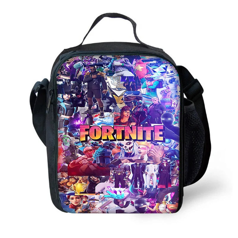 Child Insulated Large Capacity Bag for Boy Girl Student Hot Game Outdoor Picnic Resuable Thermal Cooler Lunch Box F-FortniteS