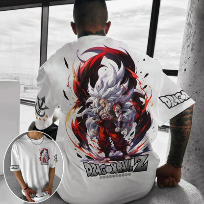 Dragon Ball Z-print T-shirt i bomuld med korte ærmer Son Goku Vegeta til mænd og kvinder Harajuku Y2k Tee vintage sommer-streetwear