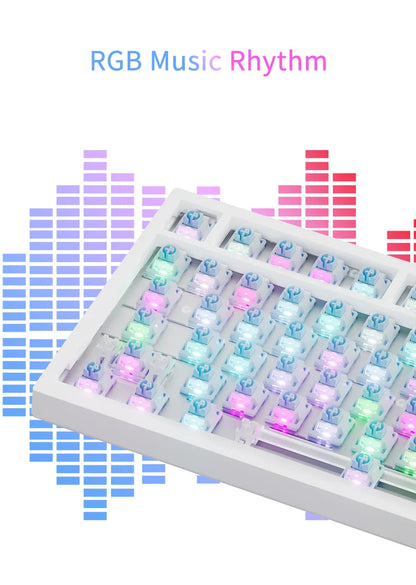 AJAZZ AK820 Mechanical Keyboard 70% Compact Layout/RGB Lighting/Hot-swappable Switches, with Wired, Wireless, and Bluetooth