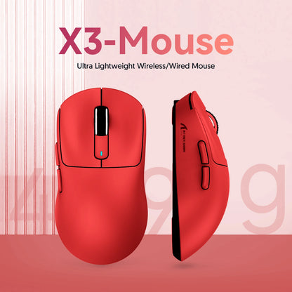 Attack Shark X3/X3 Pro Wireless Gaming Mouse, 26K DPI PixArt PAW3395, Tri-Mode Bluetooth 5.2/2.4G/Wired, 49g Ultralight Gaming Mouse for PC