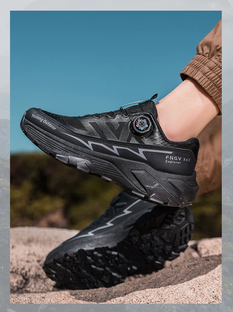 Mens Sneakers Casual Outdoor Anti Slip Shock-absorbing Versatile Off Road Hiking Shoes Comfortable Soft Sole Running Shoes Man