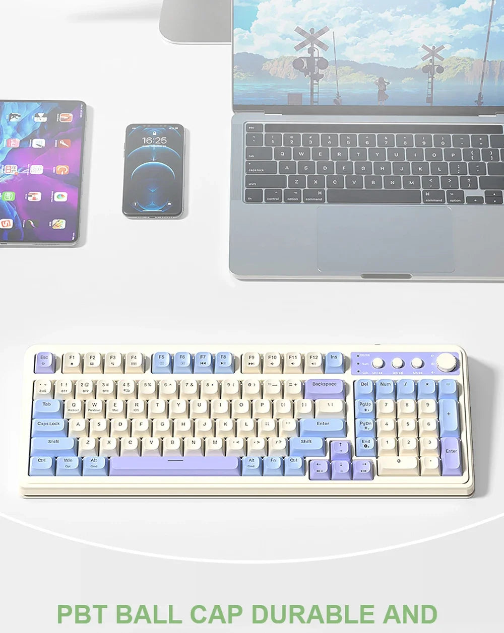 AULA S99 Spider Keyboard Membrane Keyboard Wireless Bluetooth Wired Three Mode RGB Gamer Keyboards Office Typing Mute 99 Keys