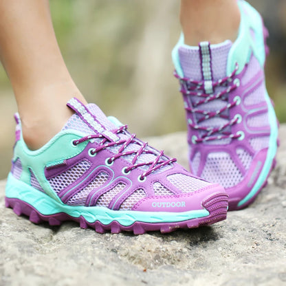 Spring Summer Men Women Outdoor Sneakers Trekking Hiking Shoes Sports Trail Running Shoes Thick Soles Sales Promotion Discount