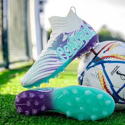 New Men Football Boots Cleats Sneakers High-top High-quality Soccer Shoes Non-Slip Futsal Grass Match Indoor Hot-selling FG/TF