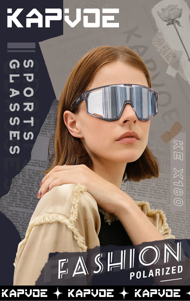 KAPVOE Polarised Cycling Glasses Sports Sunglasses Men Women Outdoor MTB Baseball Lenses UV400 Bicycle Cycling Eyewear Sale