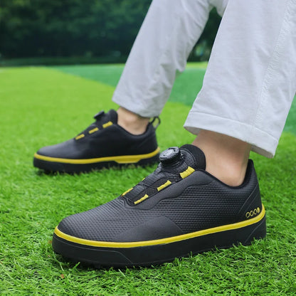 Golf Shoes Men Big Size To 47# Rotating buckle Professional Non Slip Spikeless Outdoor Beginner Training Golf Sneakers Unisex