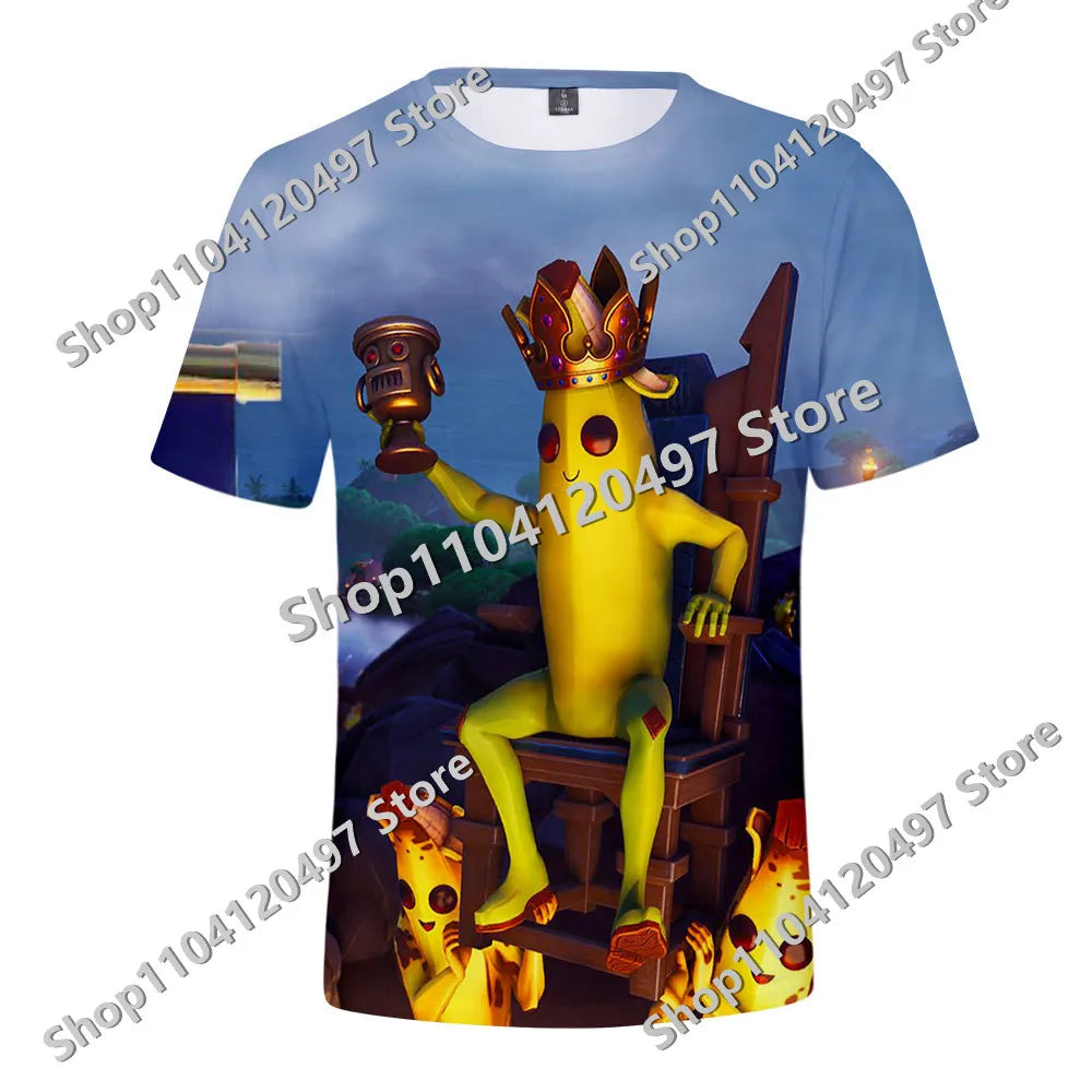 Fortnites Theme Birthday Number T-Shirt Summer Child White Clothes Cartoon Hot Game Short Sleeve Tees Casual Tops Funny Gifts
