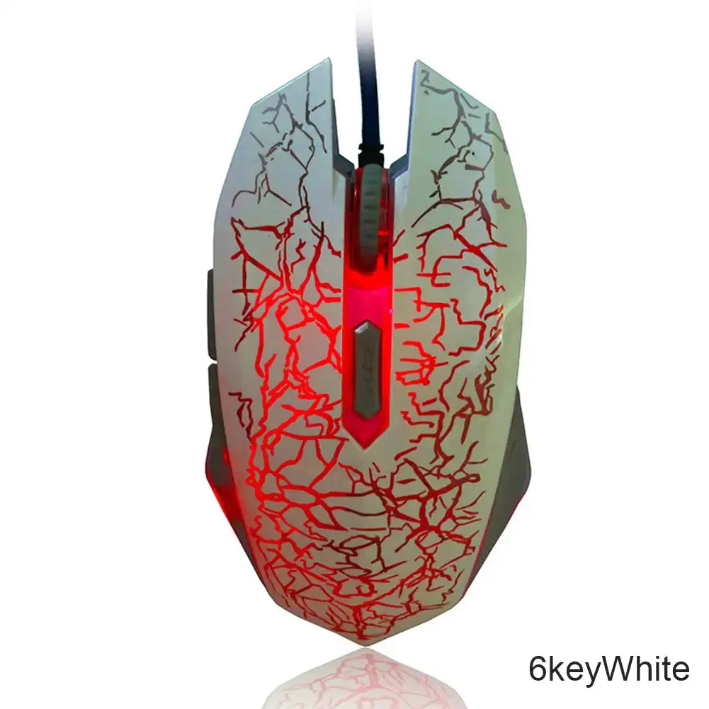 Rato gaming com fios USB 2400 DPI, rato profissional para gamer com retroiluminação LED, rato ergonómico para computador, PC, portátil e MacBook