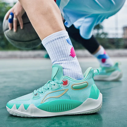 Men's Basketball Shoes Breathable Cushioning Non-Slip Wearable Runing Shoes Gym Training Athletic Basketball Sneakers for Men