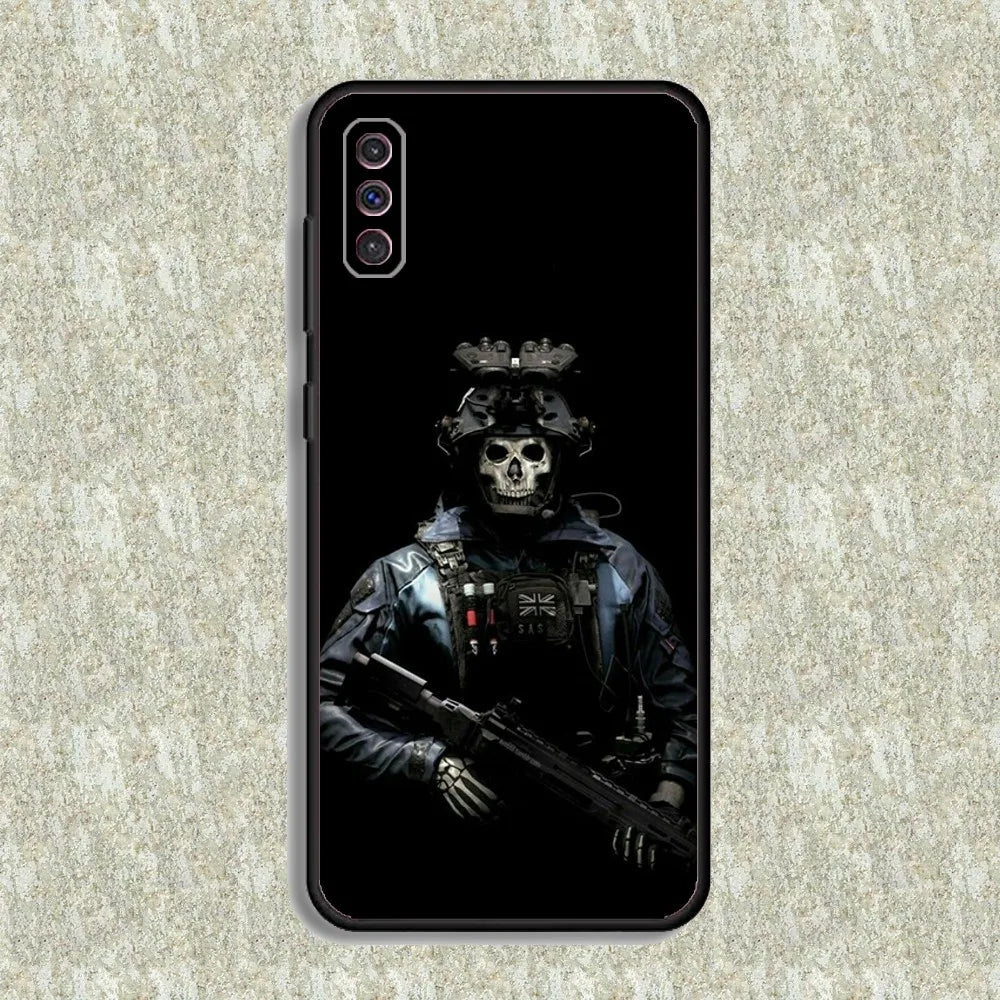 COD Call Of Duty Ghosts Phone Case For Samsung S23,23,22,30,21,10,9,Note20 Ultra,Lite,Ultra,5G,Plus,FE,Black Soft Case