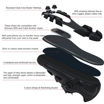 Santic Mountain Bike Lock Shoes for Men SPD Locking Shoes MTB Bike Accessories Breathable Self-Locking Unisex Cycling Sneakers