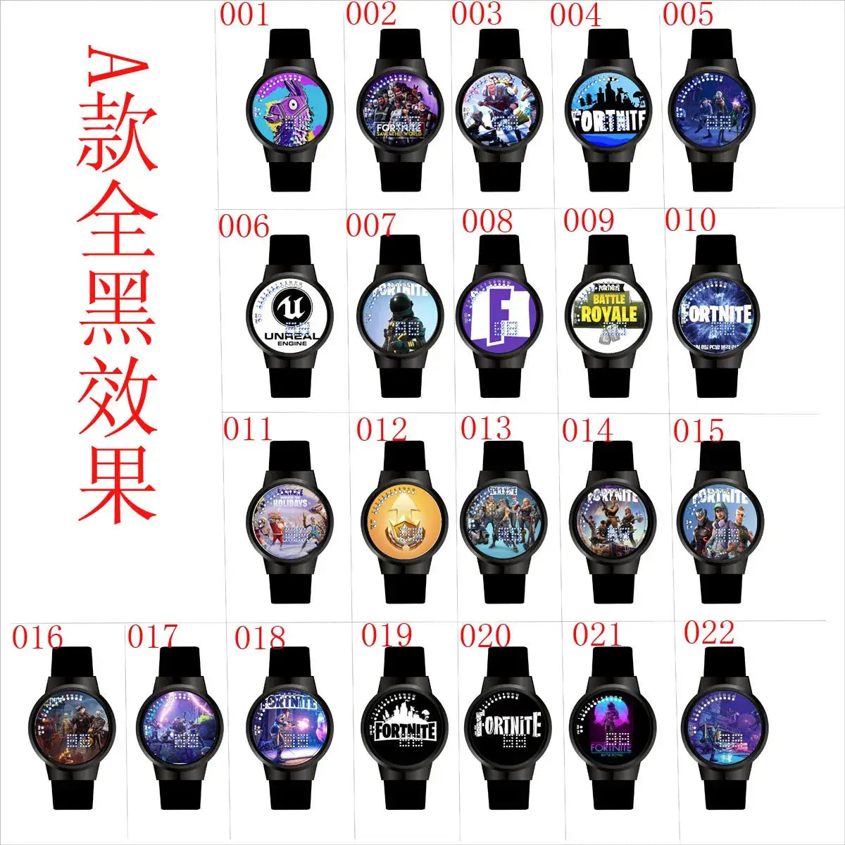 Orologio Fortnite Cute Fashion Cartoon personalizzato Kawaii Touch con luce notturna LED, orologio elettronico per studenti, regalo per amici