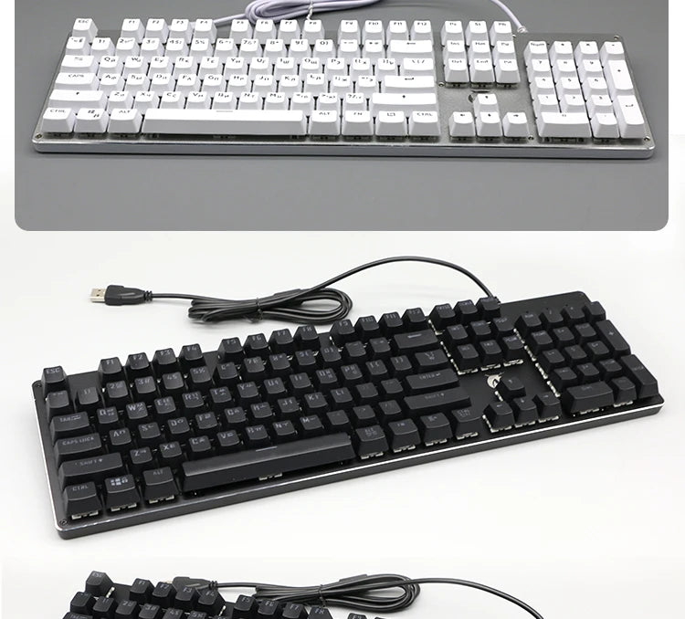 104 Teclas Keycaps Retroiluminadas Coreano Francês Russo Espanhol Alemão para Teclado Mecânico com Switch MX, Perfil OEM, Teclas ABS DIY