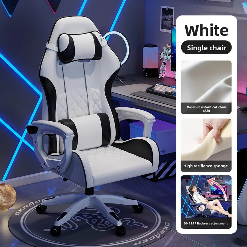 Male E-sports Chair is Comfortable for Prolonged Sitting, Computer Chair Can be Reclined for Leisure, Backrest