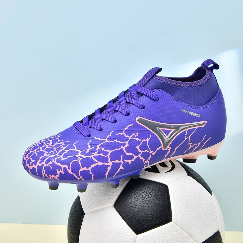Men Ankle Football Boots Outdoor Grass Cleats Unisex Soccer Shoes Long Society Spikes FG Professional Football Shoes Chuteira